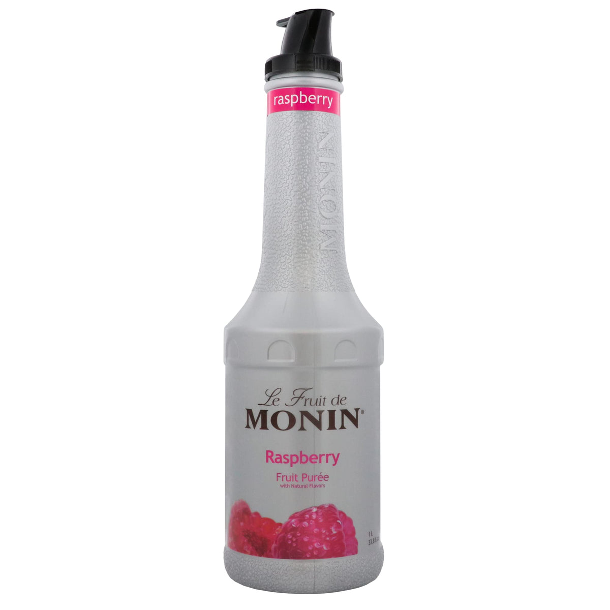 Monin Raspberry Purée aroma—bright berry scent ideal for teas and cocktails.