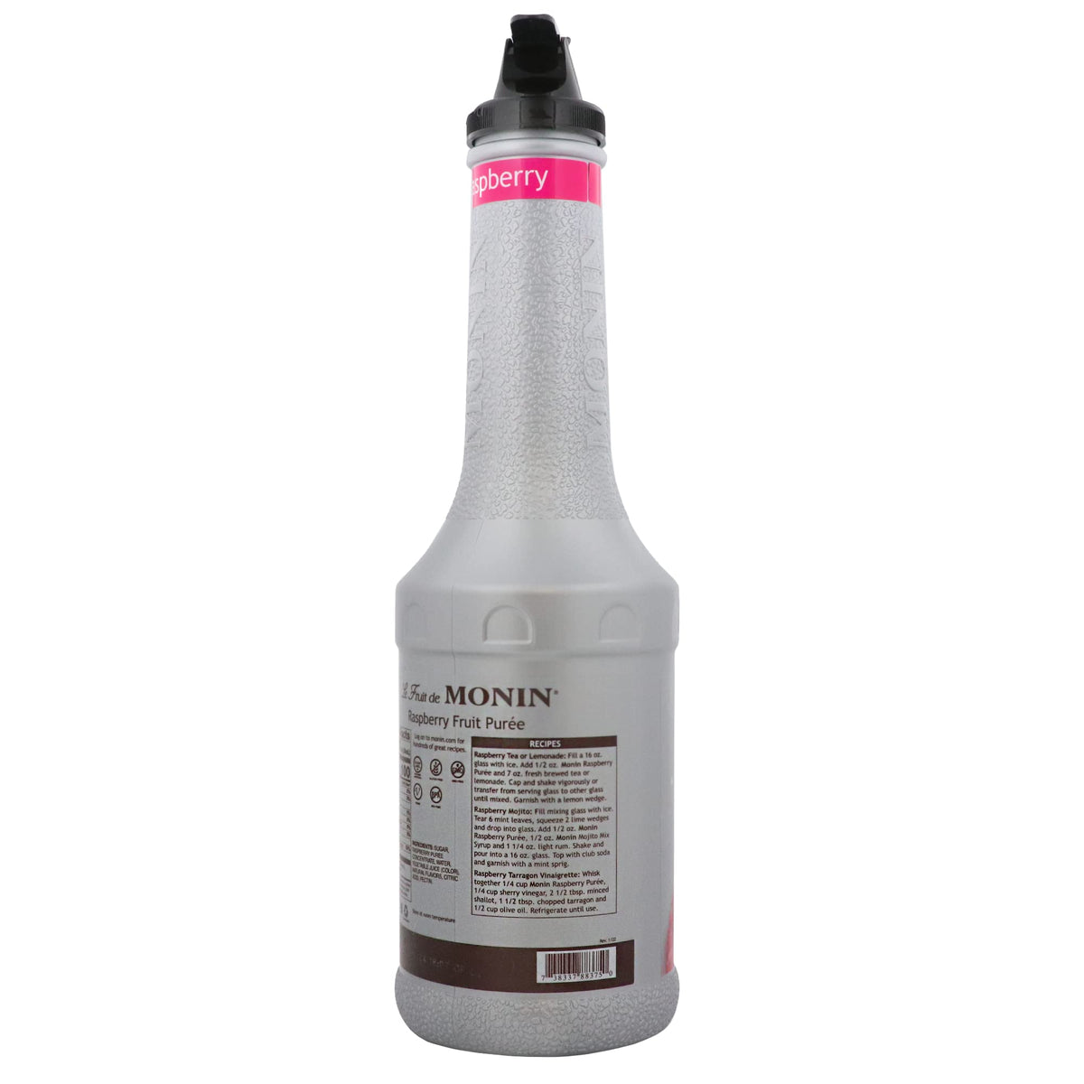 Monin Raspberry Purée pour—use in teas, sodas, and cocktails.
