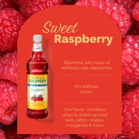 Monin Raspberry Syrup elevates cocktails with tart berry notes