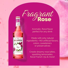 Monin Rose Syrup stirred into a spring cocktail