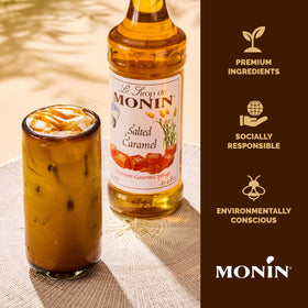 Monin Salted Caramel Syrup used in a smoothie swirl