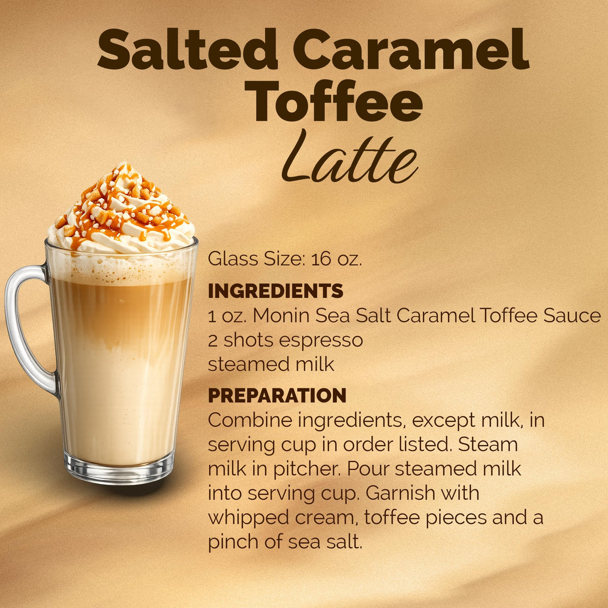 Monin Sea Salt Caramel Toffee milkshake mix enriches creamy texture