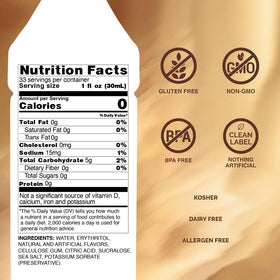 Monin Sugar Free Hazelnut Syrup label close-up showing clean ingredients and non GMO claim