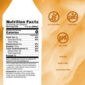 Monin Sugar Free Triple Sec syrup label closeup highlighting orange aroma for bright drink flavor.