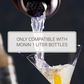 Monin pump delivers precise 7.5 ml pours for steady flavor.