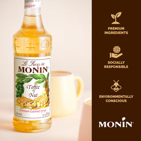 Monin Toffee Nut Syrup accenting cocktails with bold, buttery notes.