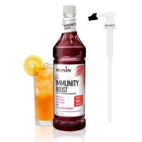 Monin Total Immunity Boost bottle pour for vitamin-infused beverages