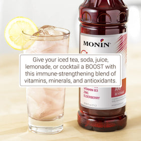 Monin Total Immunity Boost eco-packaging emphasizing sustainability