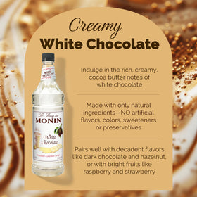 Dessert latte with Monin White Chocolate, enhancing fruit flavors.