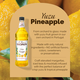 Monin Yuzu Pineapple Syrup with margaritas for a vibrant tropical twist.
