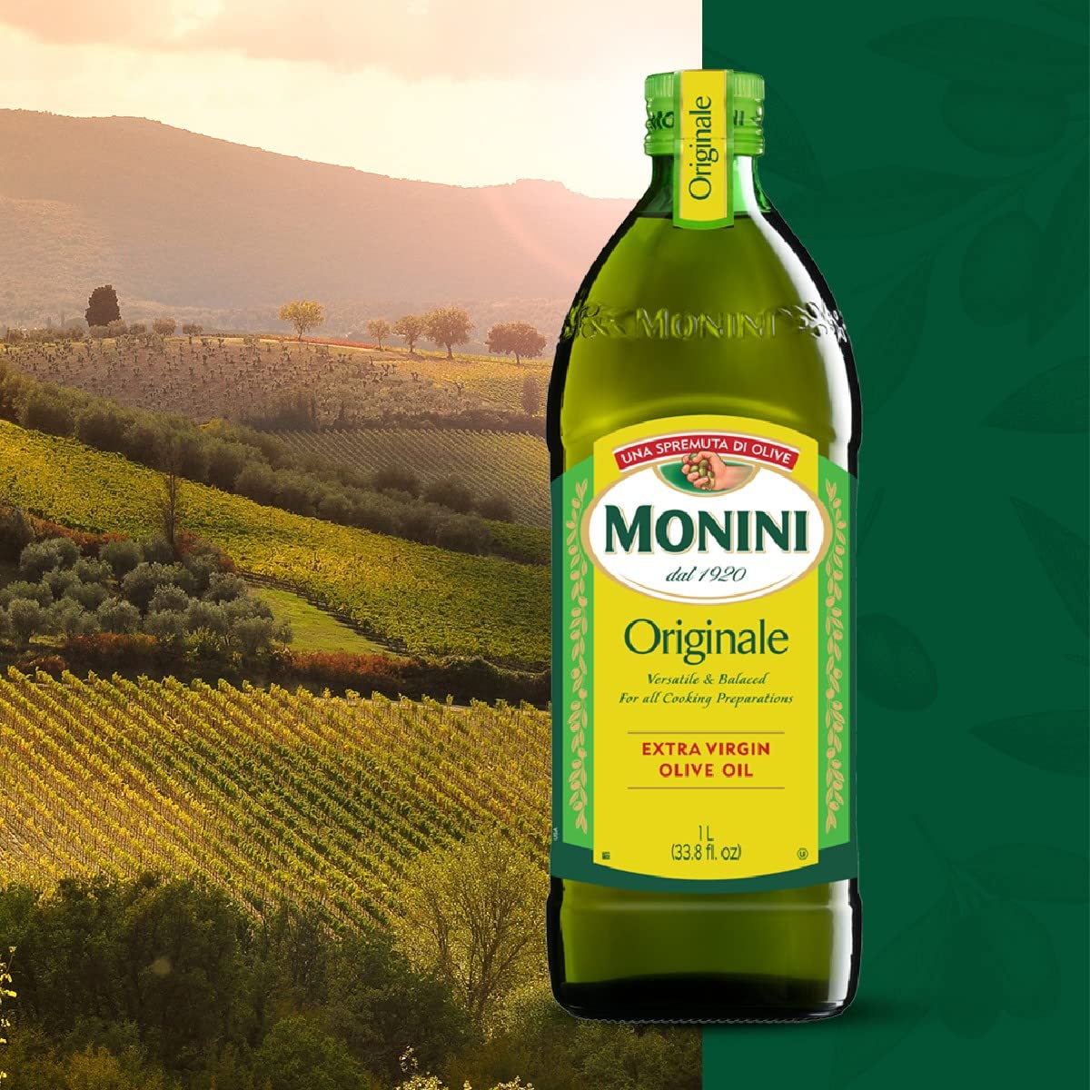 Monini olive oil on fresh salad for light finishing.