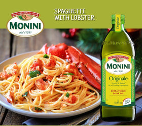 Monini Originale olive oil dressing on salad suggests versatile seasoning for vegetables