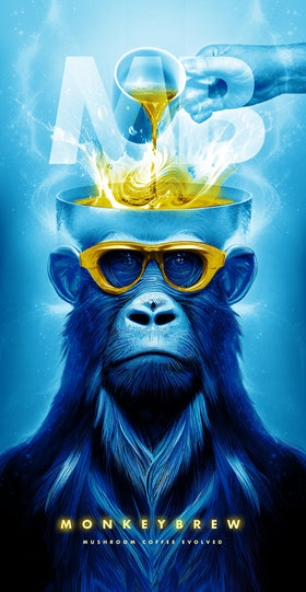 Monkey Brew Original ready-to-serve tea in glass invites calm, focused breaks.