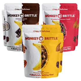 Monkey Brittle Original banana-nut crisp, ideal for school lunchboxes and quick energy.