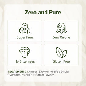 MONKSHUSHU Allulose Syrup label highlighting natural monk fruit and allulose