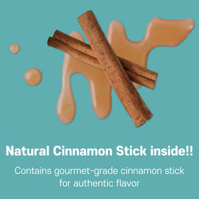 MONKSHUSHU Premium Cinnamon Allulose Syrup label closeup highlights natural ingredients and monk fruit.