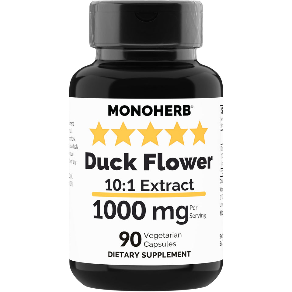 MONOHERB Duck Flower Extract bottle—extra-strength 10X formula for daily wellness support.