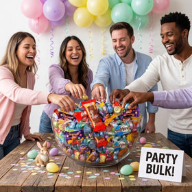 Monster Candy pastel Easter chocolate shapes add festive color to baskets.