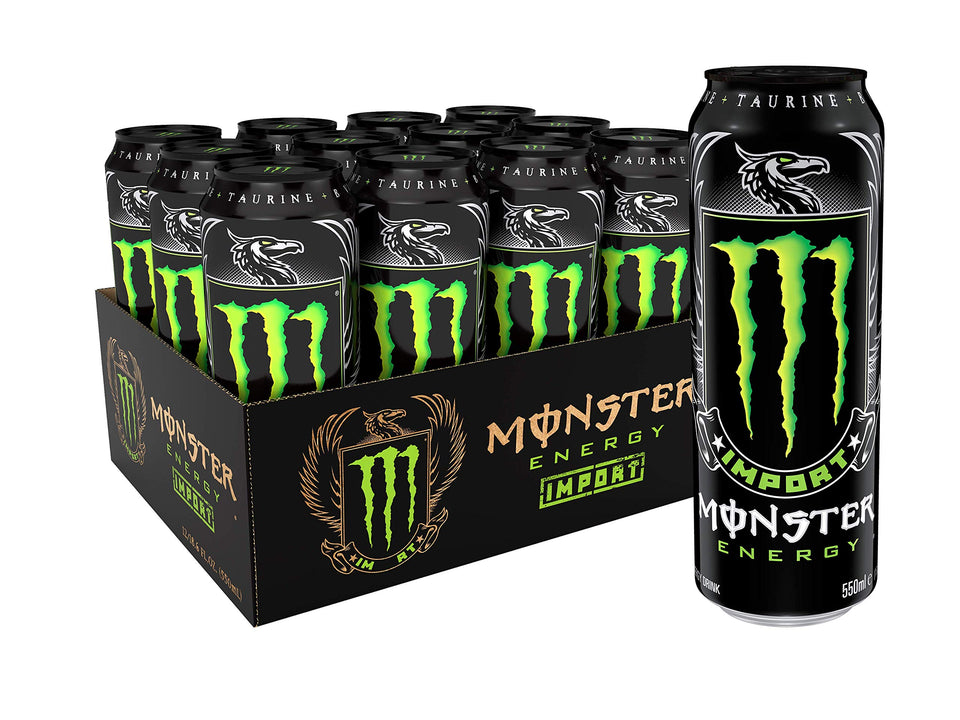 Monster Energy Import front view can for an on-the-go energy boost.