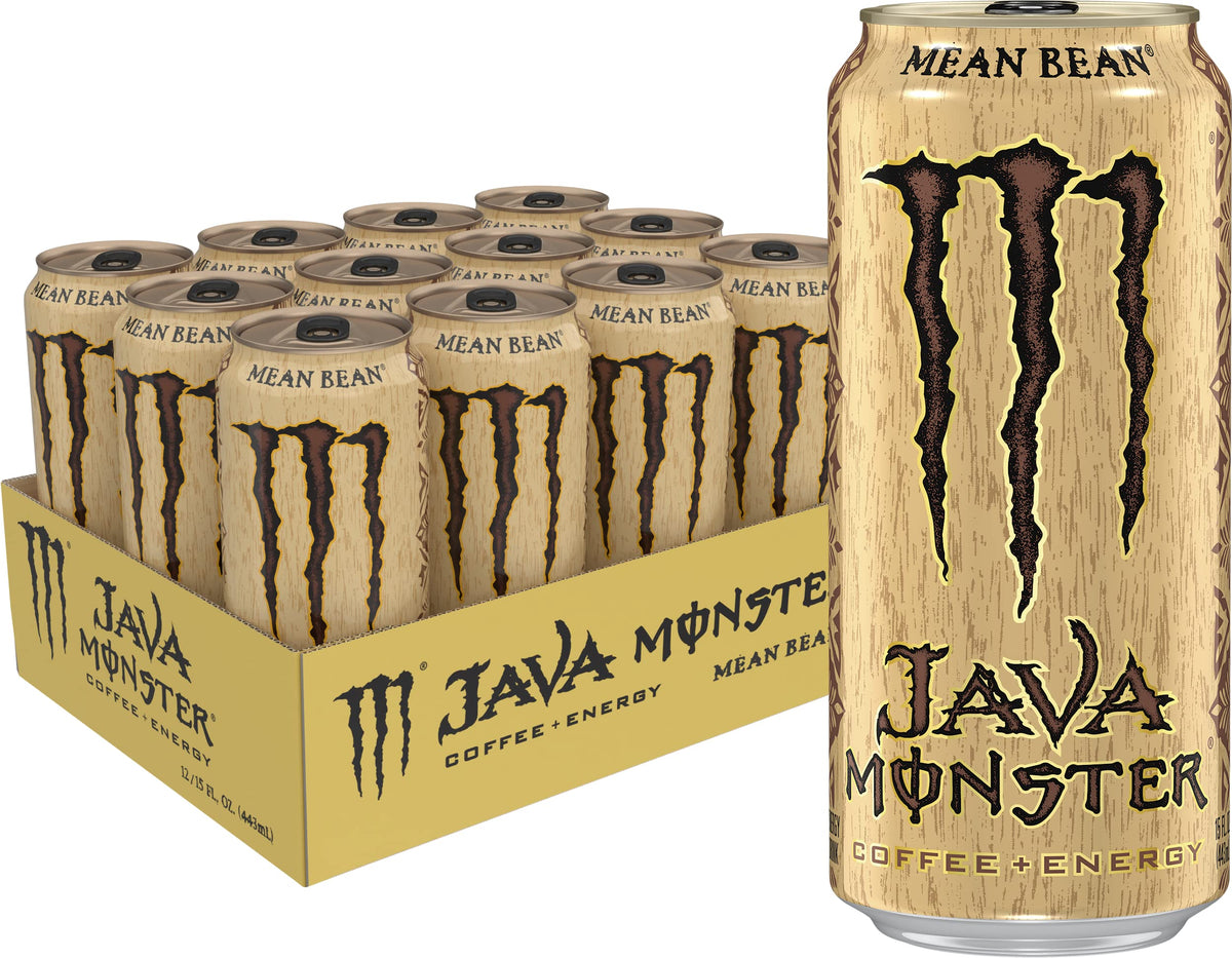 Monster Java Monster Mean Bean can front view for energy and flavor on the go.