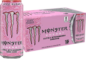 Monster Energy Ultra Strawberry Dreams can front view for a zero sugar energy boost
