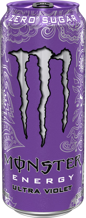 Ultra Violet can close-up highlighting crisp citrus-grape taste and energy boost