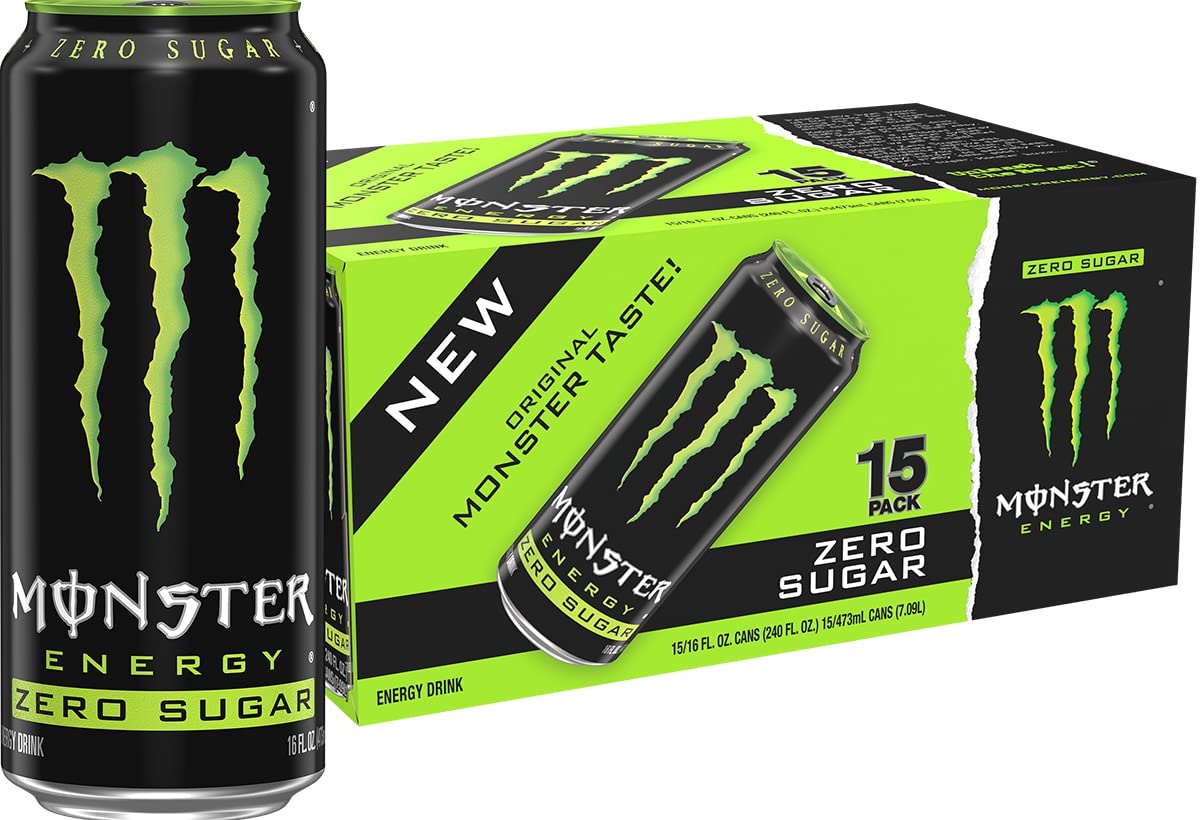 Monster Energy Zero Sugar Green Original can delivers a crisp sugar-free energy boost.
