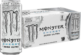 Monster Energy Zero Ultra bottle on ice offering refreshing citrus energy.