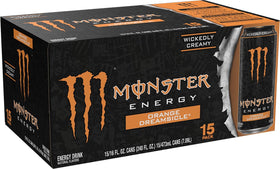 Monster Orange Dreamsicle can side view with bold artwork to spark attention