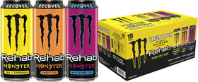 Monster Rehab Tea plus Lemonade can for refreshed focus and hydration.