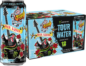 Monster Tour Water can front view highlights the 16oz size and clean hydration.