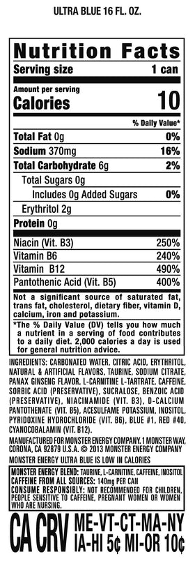 Monster Ultra Blue 15-pack display offers convenient sugar-free energy on the go