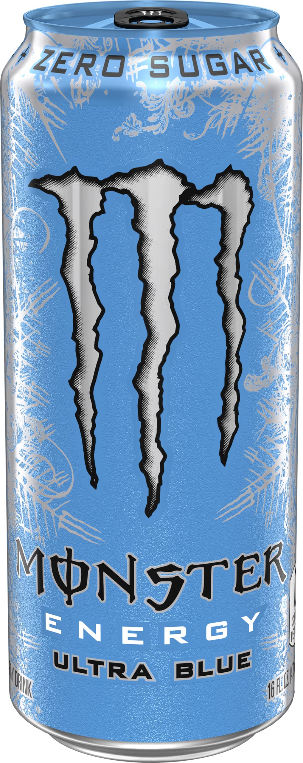 Monster Ultra Blue can crisp taste highlights blue raspberry flavor for daytime vitality