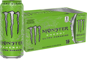 Monster Ultra Paradise can highlighting sugar-free energy and island flavor for on-the-go refreshment.