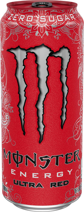 Monster Ultra Red 15-pack side view for convenient on-the-go energy.