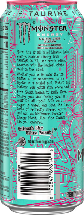 15-pack display of Monster Ultra Vice Guava for convenient on-the-go fueling.
