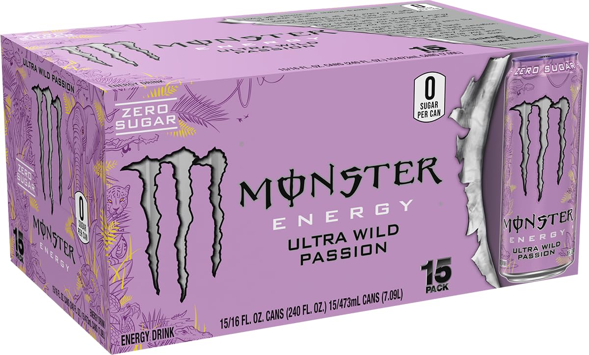 Monster Ultra Wild Passion 15 pack display for convenient on the go use