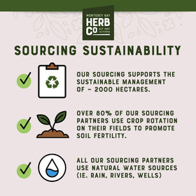 MONTEREY BAY HERB CO organic gentian root label highlights organic origins.