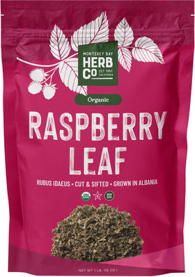 Monterey Bay Herb Co raspberry leaf loose leaf bulk for tea blends.