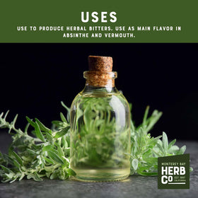 Organic wormwood used in absinthe and vermouth flavoring by MONTEREY BAY HERB CO