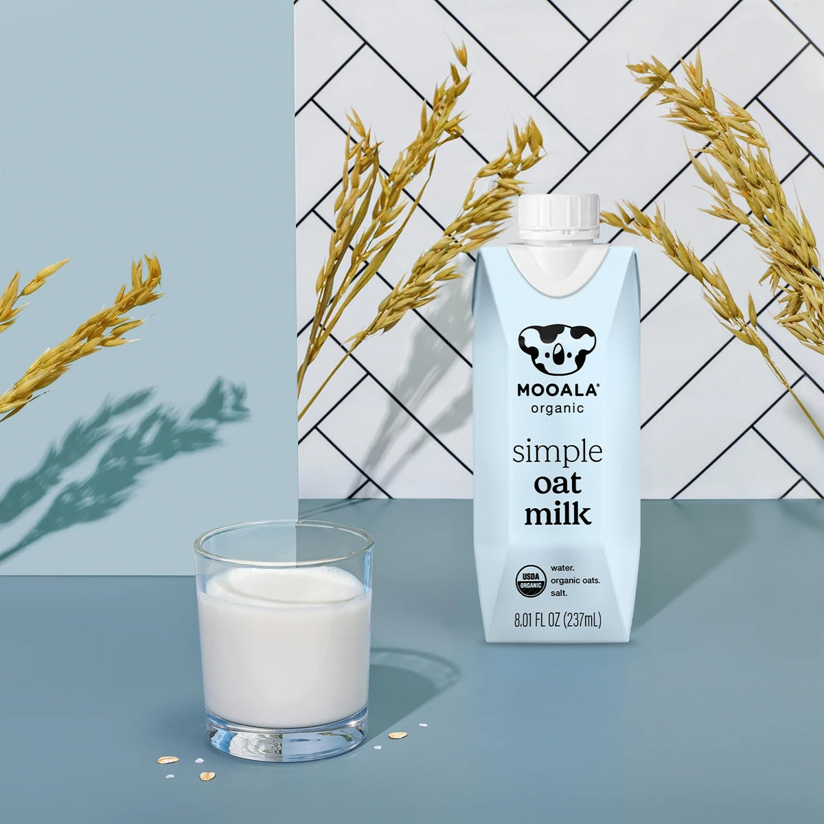 Mooala oatmilk with cereal creates a light, unsweetened breakfast boost