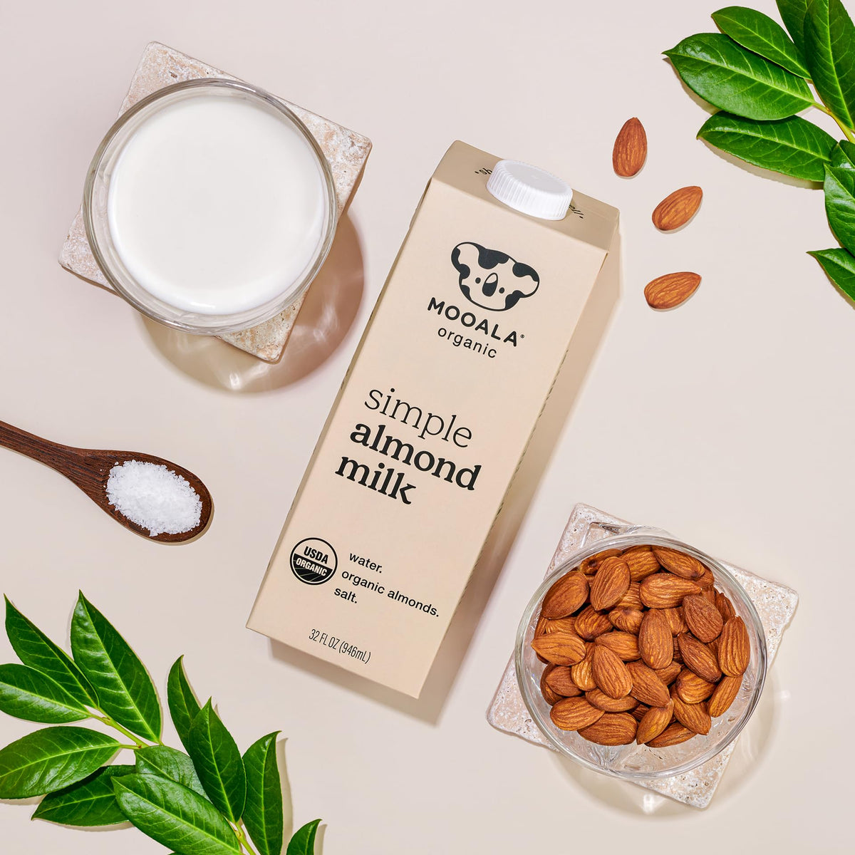 Mooala Simple Almond Milk latte—versatile dairy-free beverage
