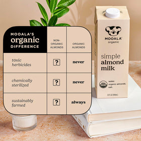 Mooala Simple Almond Milk shelf-stable pack for pantry convenience
