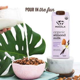 Mooala 6-pack of shelf-stable almond milk for busy kitchens