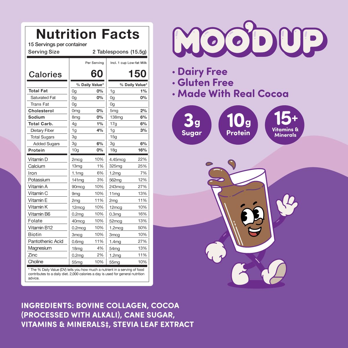 Moo’d Up protein scoop over the mix for easy, precise servings.