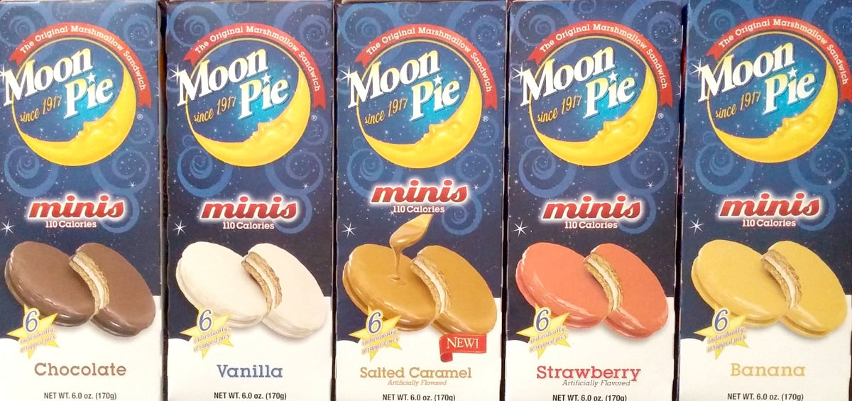 Moon Pie Minis complete variety pack with all five flavors for snack moments.