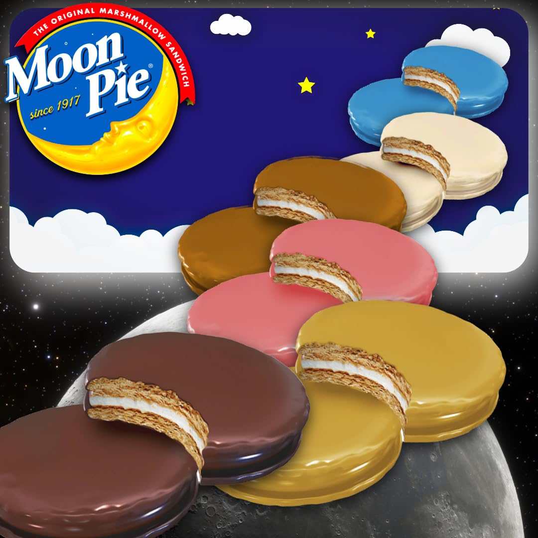 Moon Pie Minis Once in a Blue Moon Blueberry highlights fruity flavor for a refreshing treat.