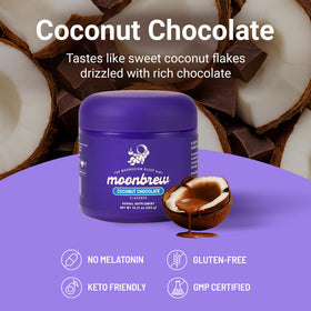 MoonBrew Magnesium Sleep Coconut Cocoa hot-mix ready to warm your night.
