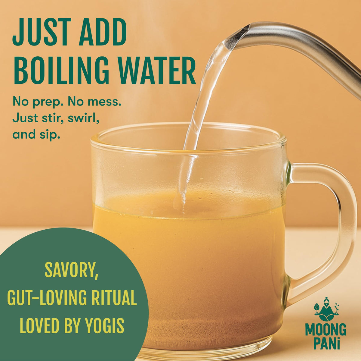 Moong Pani gluten-free label signaling allergen-friendly sipping broth.