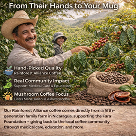 Moontower Adaptogen Coffee with Ashwagandha supports calm focus for tasks.